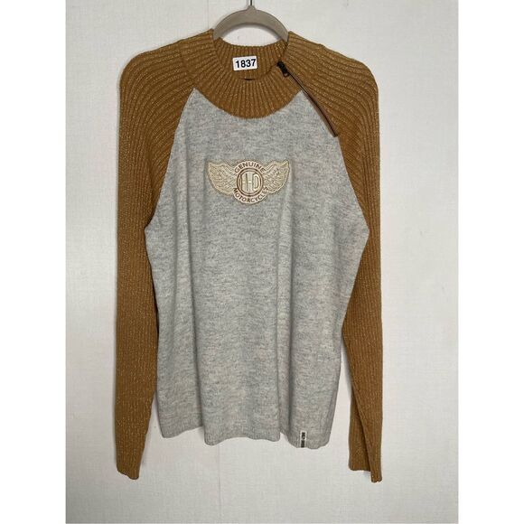 HARLEY-DAVIDSON Women's 2XL‎ Winged H-D Patch Zippered Ski Turtleneck Sweater - Picture 1 of 10